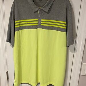 Men's Gray and Yellow Polo Shirt